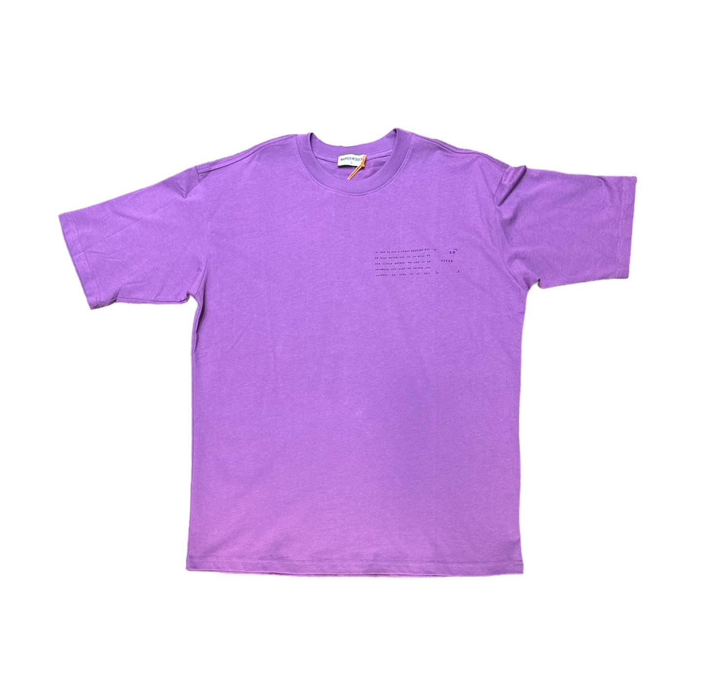 T-shirt scritta laterale viola