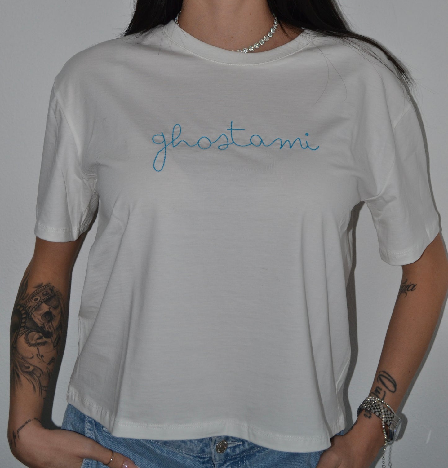 T-shirt bianca con scritta